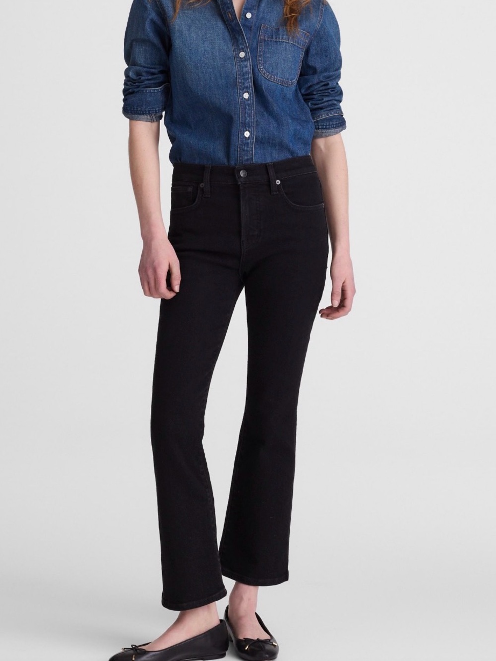Madewell Mid-rise kick out crop Black Jeans